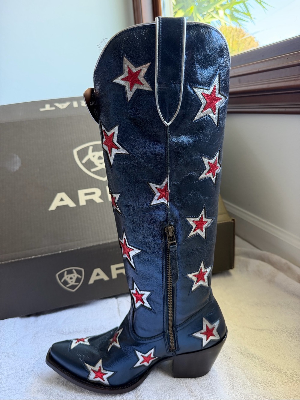 Ariat Casanova Knee-High Boots - Starlight Blue with Star Embroidery - Picture 4 of 11